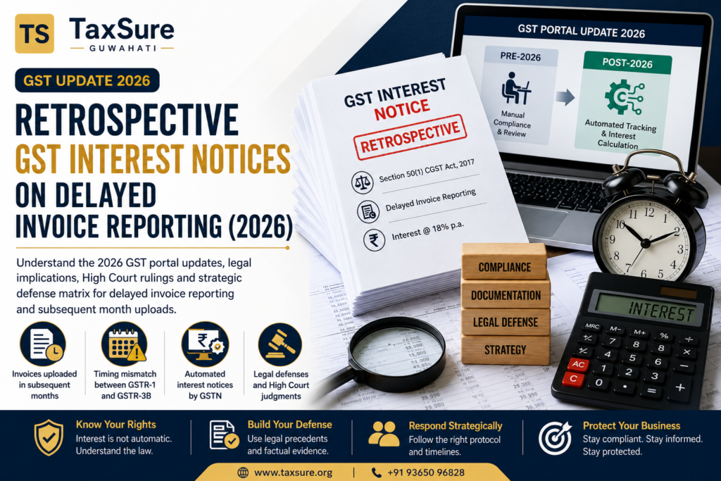 Retrospective GST interest notices for delayed invoice reporting and subsequent month invoice uploads under GST